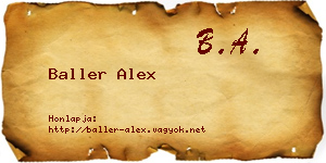 Baller Alex névjegykártya