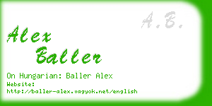 alex baller business card